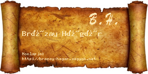 Brázay Hágár névjegykártya